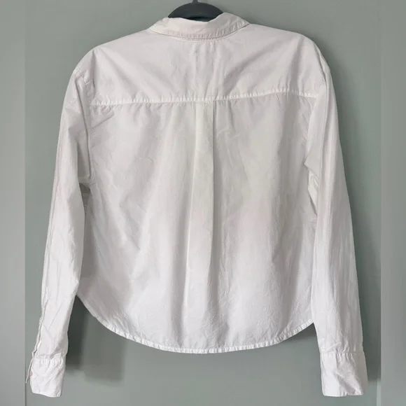 GAP Floral Embroidered Applique Button-up Cropped Shirt White Size Small - Picture 9 of 11